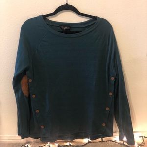 Green sweater with elbow patches